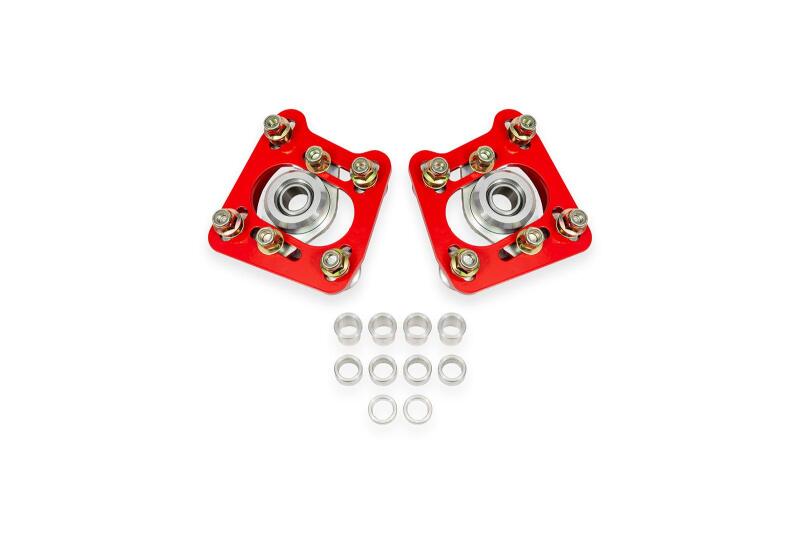 Ford Mustang Caster & Camber Plates - BMR Suspension - Steel - Red - `94-`04 Ford Mustang Caster & Camber Plates - BMR Suspension - Steel - Red - `94-`04